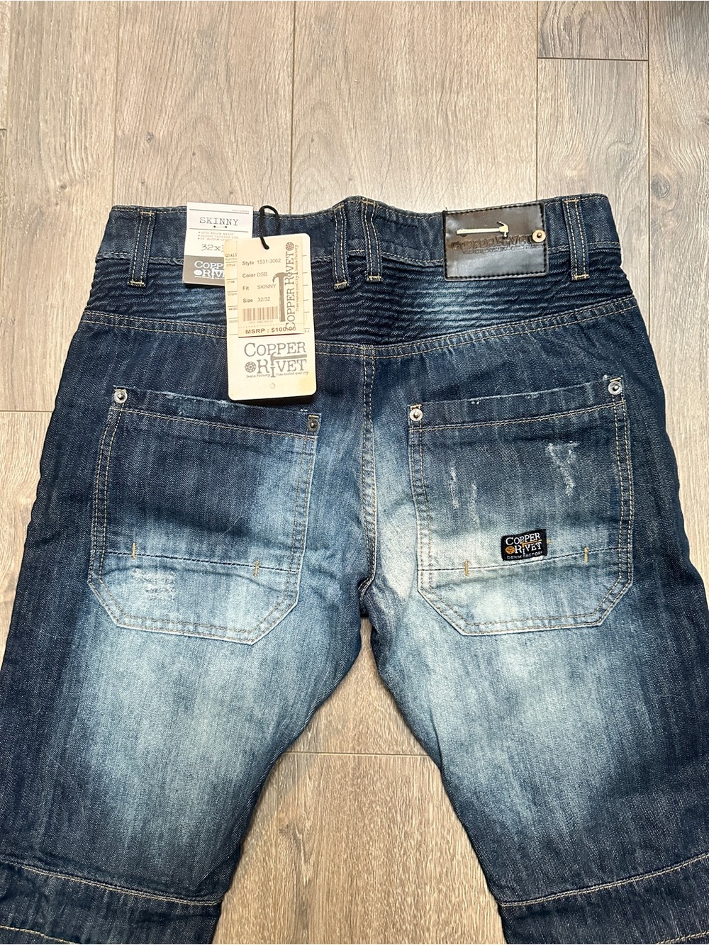Copper Rivet Skinny Jeans Men’s 32x32 Dark Wash Denim NWT Style 1531-3062 - Picture 7 of 10